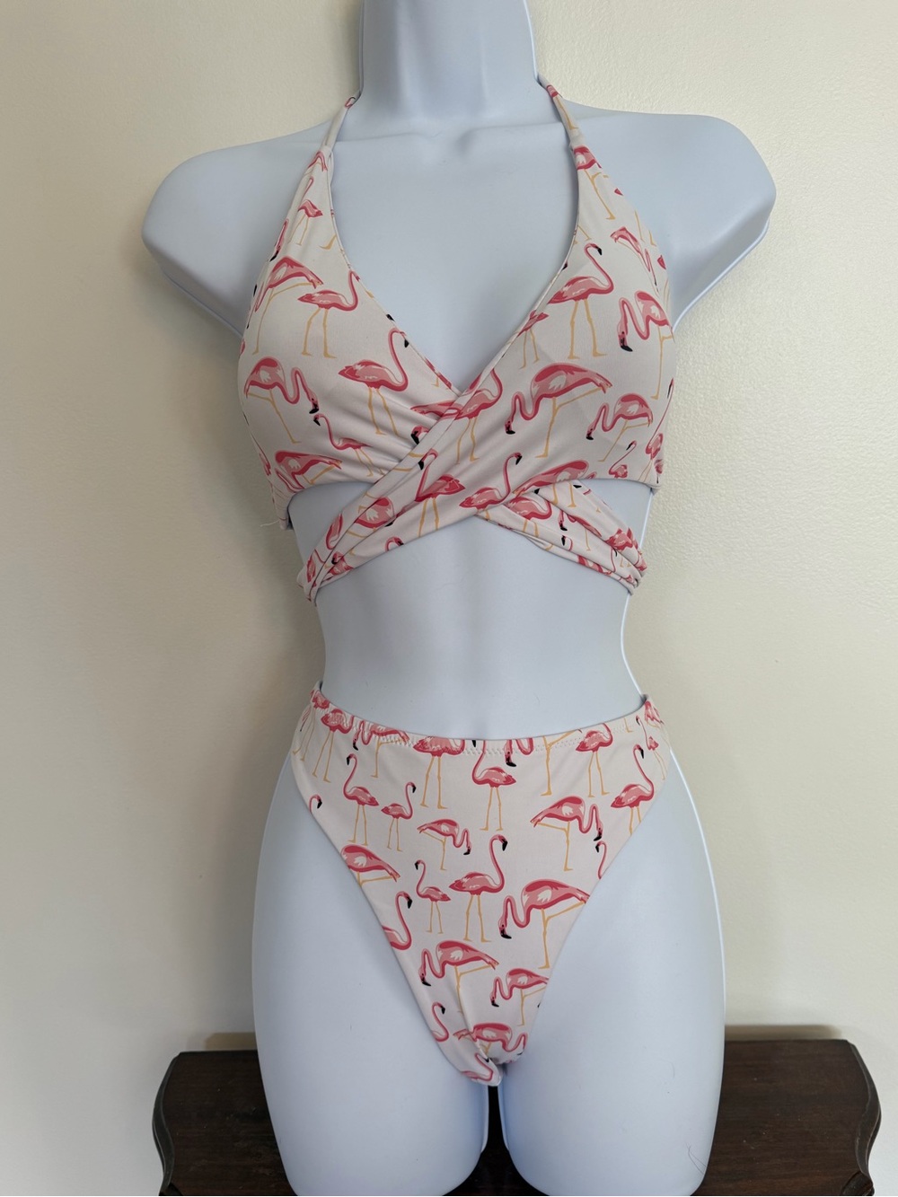Flamingo wrap Bikini set, Extra Large